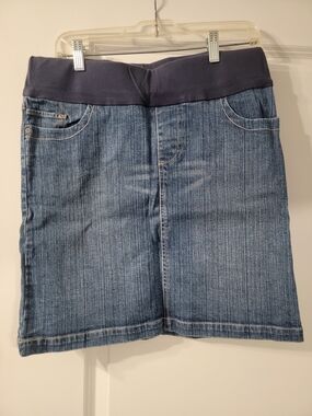 2 Small Denim Skirt with Navy Stretch Waistband